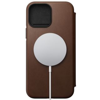 Nomad Rugged Folio MagSafe iPhone 13 Pro Max kinyitható bőr tok - barna