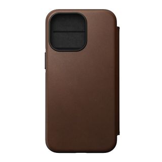 Nomad Rugged Folio MagSafe iPhone 13 Pro kinyitható bőr tok - barna