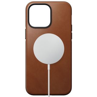 Nomad Modern Leather MagSafe iPhone 14 Pro Max bőr hátlap tok - barna