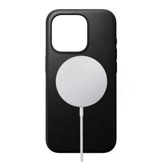 Nomad Modern MagSafe iPhone 15 Pro bőr hátlap tok - fekete