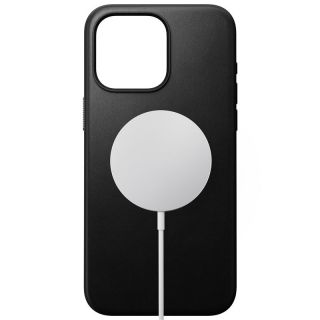 Nomad Modern MagSafe iPhone 15 Pro Max bőr hátlap tok - fekete