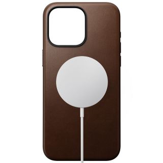 Nomad Modern MagSafe iPhone 15 Pro Max bőr hátlap tok - barna