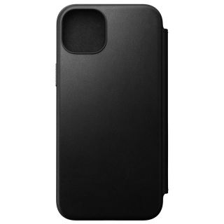 Nomad Modern Folio MagSafe iPhone 15 Plus kinyitható bőr tok - fekete