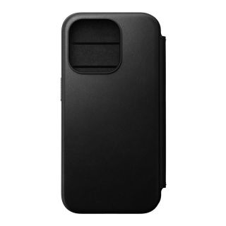 Nomad Modern Folio MagSafe iPhone 15 Pro kinyitható bőr tok - fekete