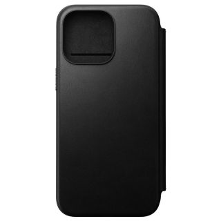 Nomad Modern Folio MagSafe iPhone 15 Pro Max kinyitható bőr tok - fekete