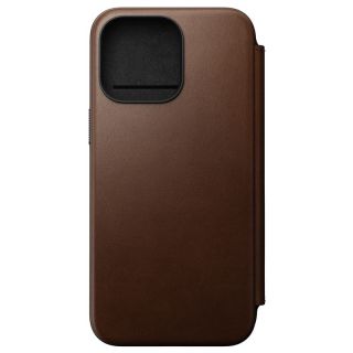 Nomad Modern Folio MagSafe iPhone 15 Pro Max kinyitható bőr tok - barna
