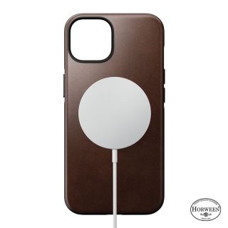 Nomad Modern Leather MagSafe iPhone 14 bőr hátlap tok - barna