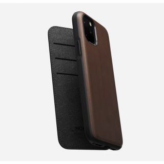 Nomad Rugged Folio iPhone 11 Pro kinyitható bőr tok - barna