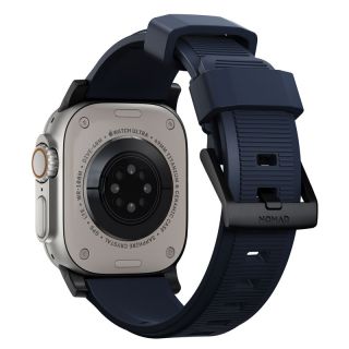 Nomad Rugged Apple Watch 45mm / 44mm / 42mm / Ultra 49mm szilikon szíj - kék/ fekete