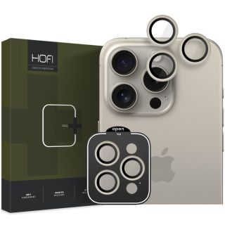 Hofi CamRing Pro+ iPhone 15 Pro / 15 Pro Max kameralencse védő üveg - titán