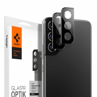 Spigen optik.tR Samsung Galaxy S22 / S22+ Plus kamera védő üveg - fekete / 2db
