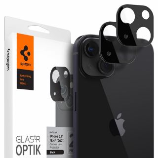 Spigen GLAS.tR Optik iPhone 13 / 13 mini kamera védő keret és üveg - fekete (2db)