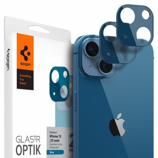 Spigen GLAS.tR Optik iPhone 13 / 13 mini kamera védő üveg (2db) - kék