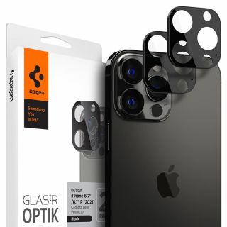 Spigen GLAS.tR Optik iPhone 13 Pro / 13 Pro Max kamera védő üveg (2db) - fekete