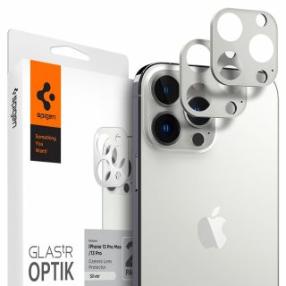 Spigen OPTIK.tR iPhone 13 Pro / 13 Pro Max kamera védő keret - 2db - ezüst