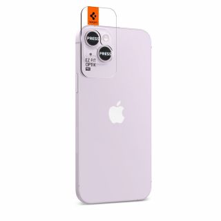 Spigen Optik.tR EZ Fit iPhone 14 / 14 Plus kamera lencsevédő üveg - 2db - lila