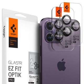 Spigen Glas.tr Ez Fit Optik Pro iPhone 15 Pro / 15 Pro Max / 14 Pro / 14 Pro Max kamera lencsevédő üvegfólia - 2db