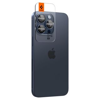Spigen Glas.tR EZ Fit Optik Pro iPhone 14 Pro / 14 Pro Max / 15 Pro / 15 Pro Max lencsevédő üvegfólia - 2 szett - kék titán