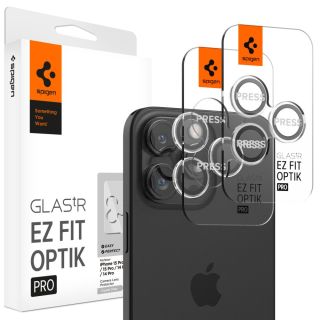 Spigen Glas.tR EZ Fit Optik Pro iPhone 14 Pro / 14 Pro Max / 15 Pro / 15 Pro Max lencsevédő üvegfólia - 2 szett - átlátszó