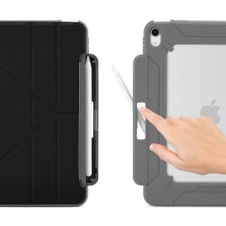 Pipetto Origami No2 Pencil Shield iPad Air 5 (2022) / Air 4 (2020) kinyitható tok - fekete