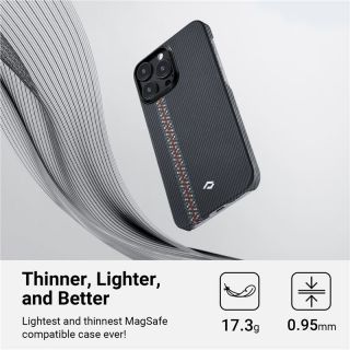 Pitaka Fusion Weaving MagEZ 3 MagSafe iPhone 14 Pro carbon hátlap tok - fekete