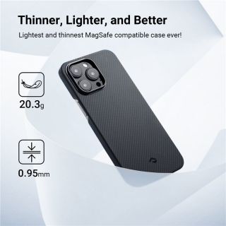 Pitaka MagEZ 3 600D MagSafe iPhone 14 Pro Max carbon hátlap tok - fekete
