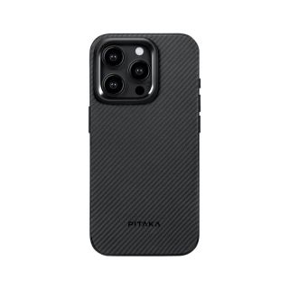 Pitaka MagEz Pro 4 MagSafe iPhone 15 Pro Max kemény ütésálló carbon hátlap tok - fekete