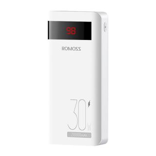 Romoss Sense6PS Pro 20000mAh powerbank kijelzővel 30W - fehér