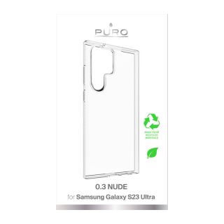 Puro 0.3 Nude Samsung Galaxy S23 Ultra szilikon hátlap tok - átlátszó
