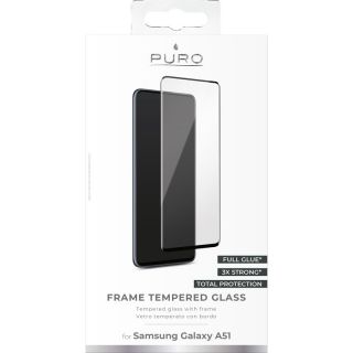 Puro Frame Tempered Glass Samsung Galaxy A51 kijelzővédő üvegfólia