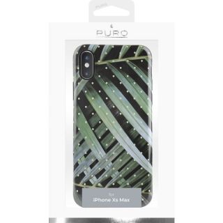 Puro Glam Tropical Leaves iPhone XS Max kemény hátlap tok - zöld