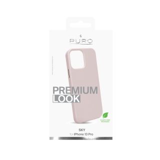 Puro Sky iPhone 13 Pro bőr hátlap tok - rózsaszín