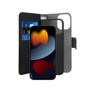 Puro Wallet Detachable 2in1 iPhone 13 Pro kinyitható bőr tok - fekete