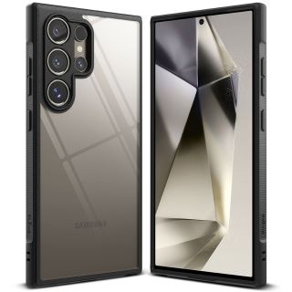 Ringke Fusion Bold Samsung Galaxy S24 Ultra kemény hátlap tok - fekete/ átlátszó