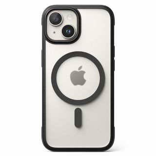 Ringke Fusion Magnetic MagSafe iPhone 15 kemény ütésálló hátlap tok - átlátszó/fekete