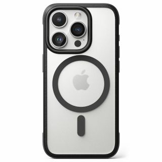Ringke Fusion Magnetic MagSafe iPhone 15 Pro kemény ütésálló hátlap tok - átlátszó/fekete