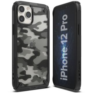Ringke Fusion-X Design iPhone 12 Pro Max kemény hátlap tok - camo fekete