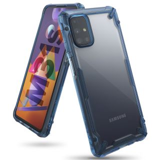 Ringke Fusion-X Samsung Galaxy M31s kemény hátlap tok - kék/ átlátszó