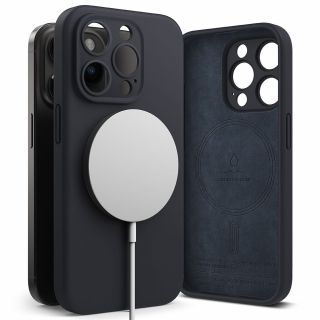 Ringke Silicone Magnetic MagSafe iPhone 15 Pro szilikon hátlap tok - kék