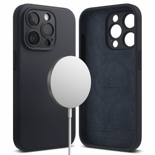 Ringke Silicone Magnetic MagSafe iPhone 15 Pro Max szilikon hátlap tok - sötétkék