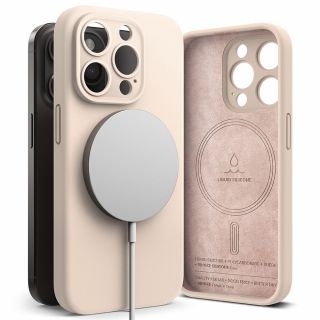 Ringke Silicone Magnetic MagSafe iPhone 15 Pro szilikon hátlap tok - rózsaszín