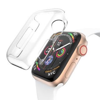 iKi Apple Watch 44mm TPU full cover szilikon tok - átlátszó