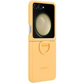 Samsung EF-PF731TOEGWW Samsung Galaxy Z Flip 5 szilikon hátlap tok + gyűrűs akasztóval - narancssárga
