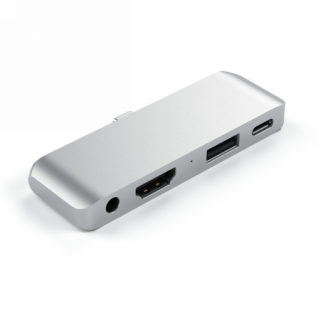 Satechi Aluminium Mobile Pro USB-C hub adapter (USB-C, USB-A, HDMI, 3,5mm jack) - ezüst