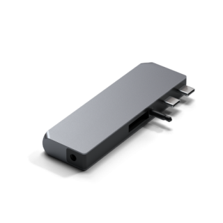 Satechi Pro Mini Dual USB-C hub adapter (2xUSB-C, HDMI, 2xUSB-A, Ethernet, 3.5mm Jack) - szürke