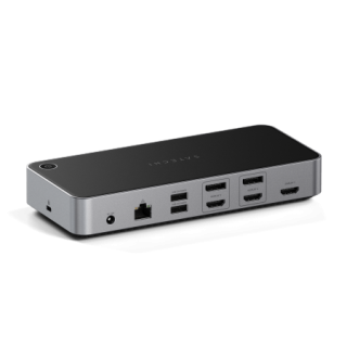 Satechi 4k kijelző dokkoló állomás (2x Displayport, 3x HDMI, 3x USB-A, USB-C, Ethernet) - szürke