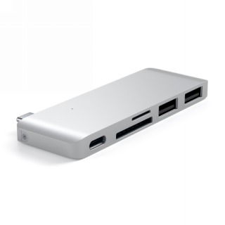 Satechi USB-C hub adapter (USB-C, 2xUSB-A, SD-kártya) - ezüst