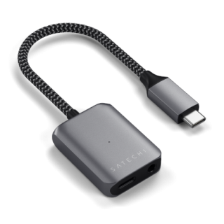 Satechi USB-C - 3,5mm jack adapter - szürke