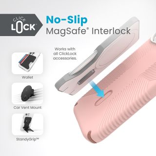 Speck Presidio2 Grip ClickLock MagSafe iPhone 15 ütésálló kemény hátlap tok - rózsaszín