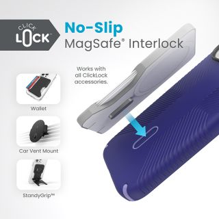 Speck Presidio2 Grip ClickLock MagSafe iPhone 15 ütésálló kemény hátlap tok - kék